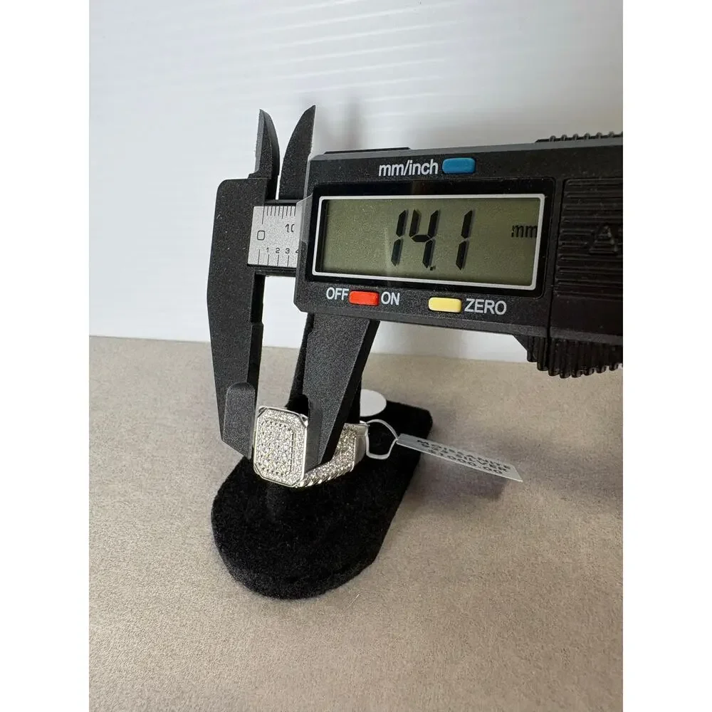 Stunning Men's Size 12 Moissanite in Sterling Silver Ring - Picture 5 of 7